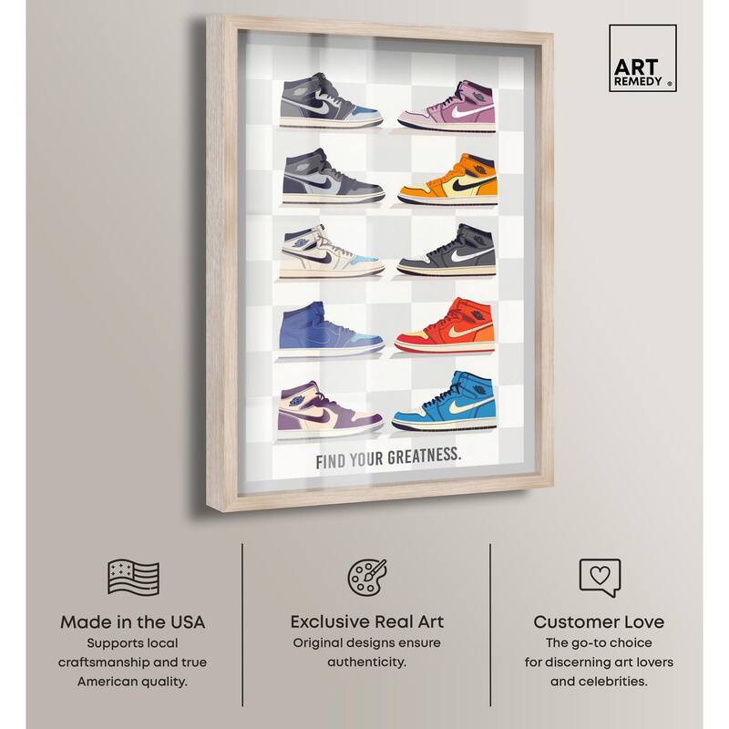 Find Your Greatness Sneakers Shadowbox by Art Remedy