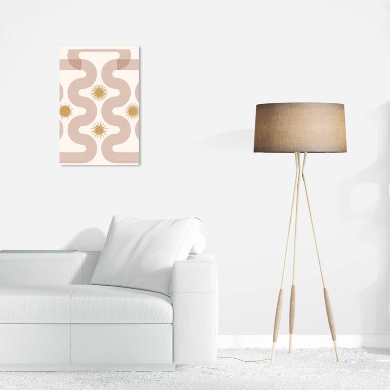 Wynwood Studio Canvas Abstract Place for the Sunstars Gold and Modern & Contemporary Wall Art Canvas Print - 24 x 16