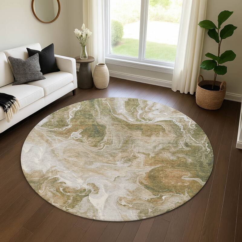 Premium Washable Super Soft Modern Chic Mayfield Rug - Mocha - 8' x 8'