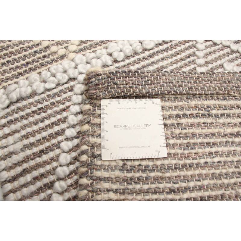 ECARPETGALLERY Braid weave Sienna Taupe Wool Rug - 6'1 x 8'11