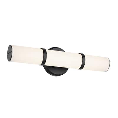 Kichler Lighting Rosh 18" Bath Bar Small LED with White Glass in Black