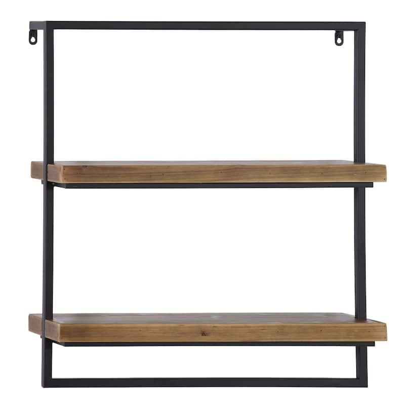 Metal 2 Shelves Wall Shelf - Brown - Roche River Decor - Brown