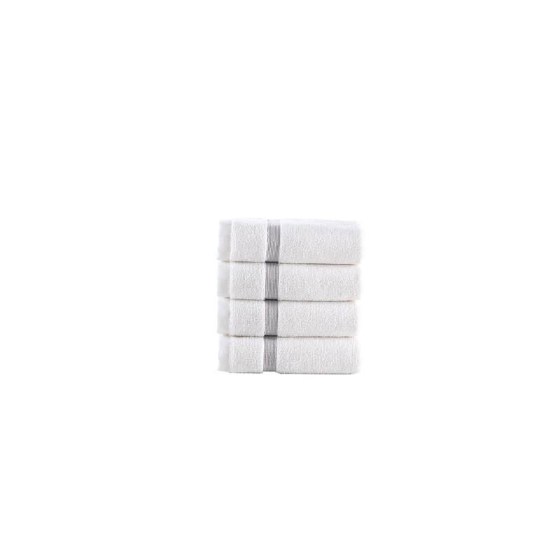 Brooks Brothers Contrast Border 4 pcs Wash Towels - Taupe