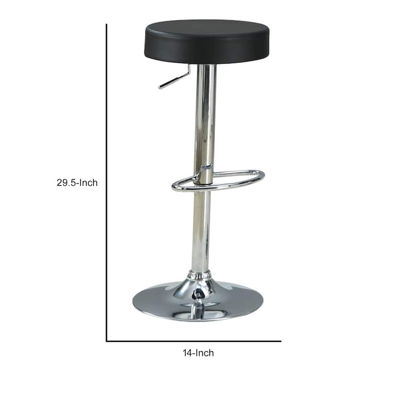 Stylish and Elegant Backless Adjustable Bar Stool, Black
