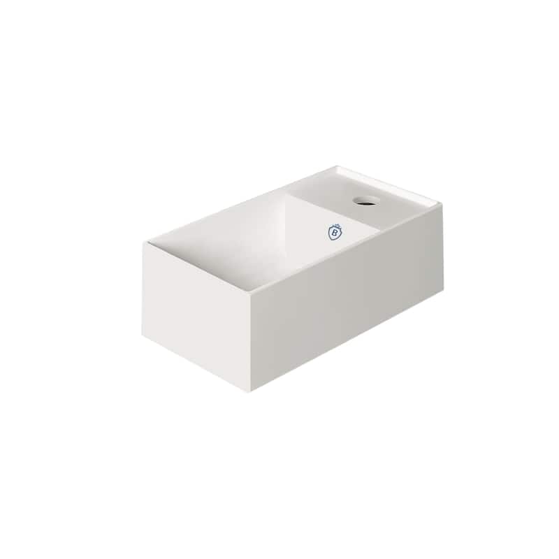 Whitehaus Britannia Rectangular Wall Mount Basin with Right Single