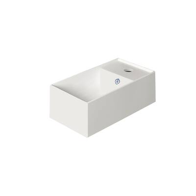 Whitehaus Britannia Rectangular Wall Mount Basin with Right Single