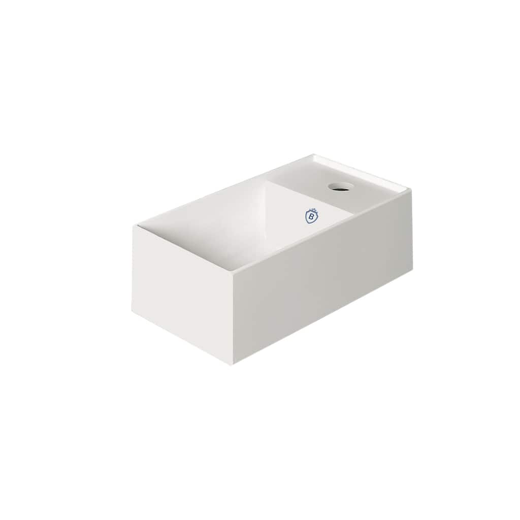 Whitehaus Britannia Rectangular Wall Mount Basin with Right Single