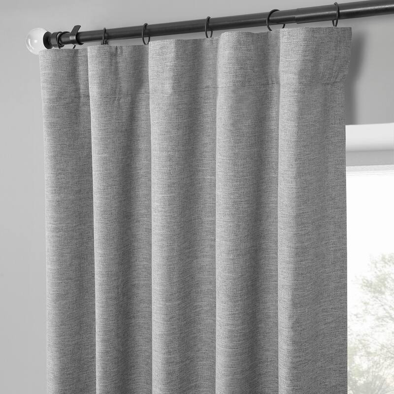 Exclusive Fabrics Boho Chic Faux Linen Blackout Curtains for Bedroom & Living Room Curtains - 2 Panel Drapes