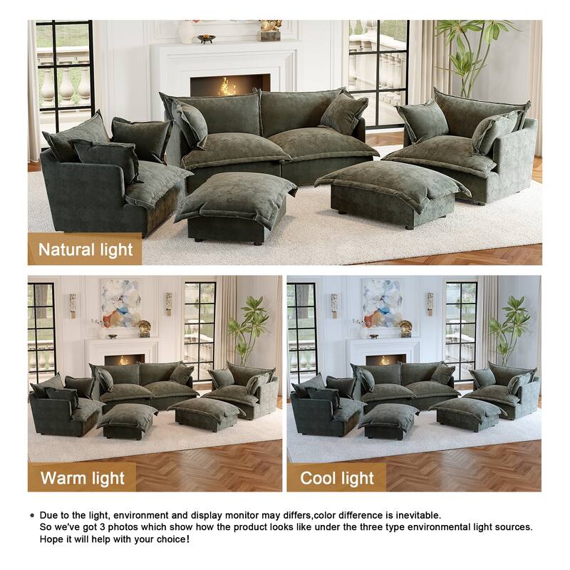 6-Piece Chenille Cloud Modular Living Room Set
