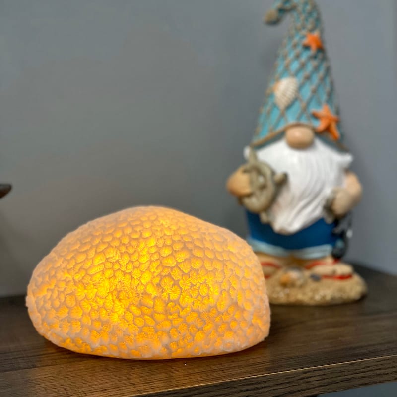 6 Inch Resin Led Brain Coral Accent Lamp Table Light - 3.25 X 6 X 5 inches