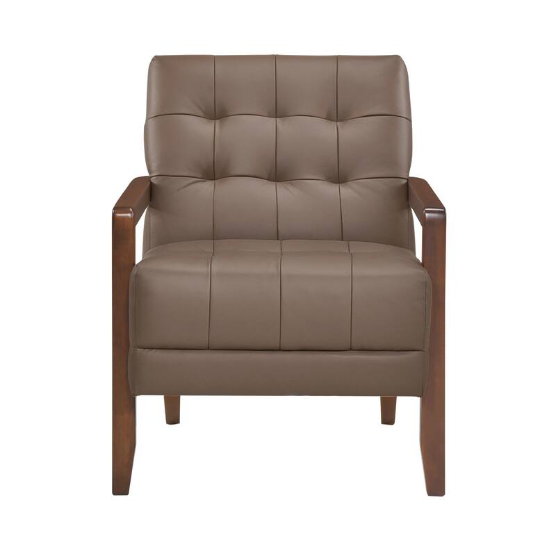 Mid Century Style Upholstered Armchair - Brown