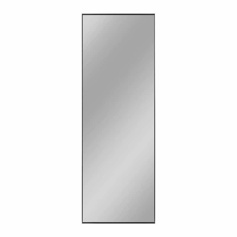 Modern Sleek Metal Frame Full-length Hanging or Leaning Wall Mirror