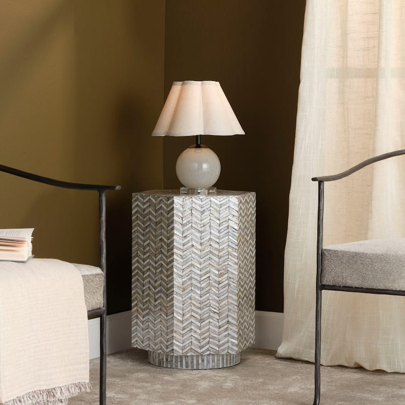 Jamie Young Dottie Blown Glass Table Lamp with Linen Shade