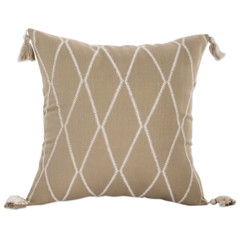 Novica Handmade Sage Of Diamonds Cotton Cushion Cover