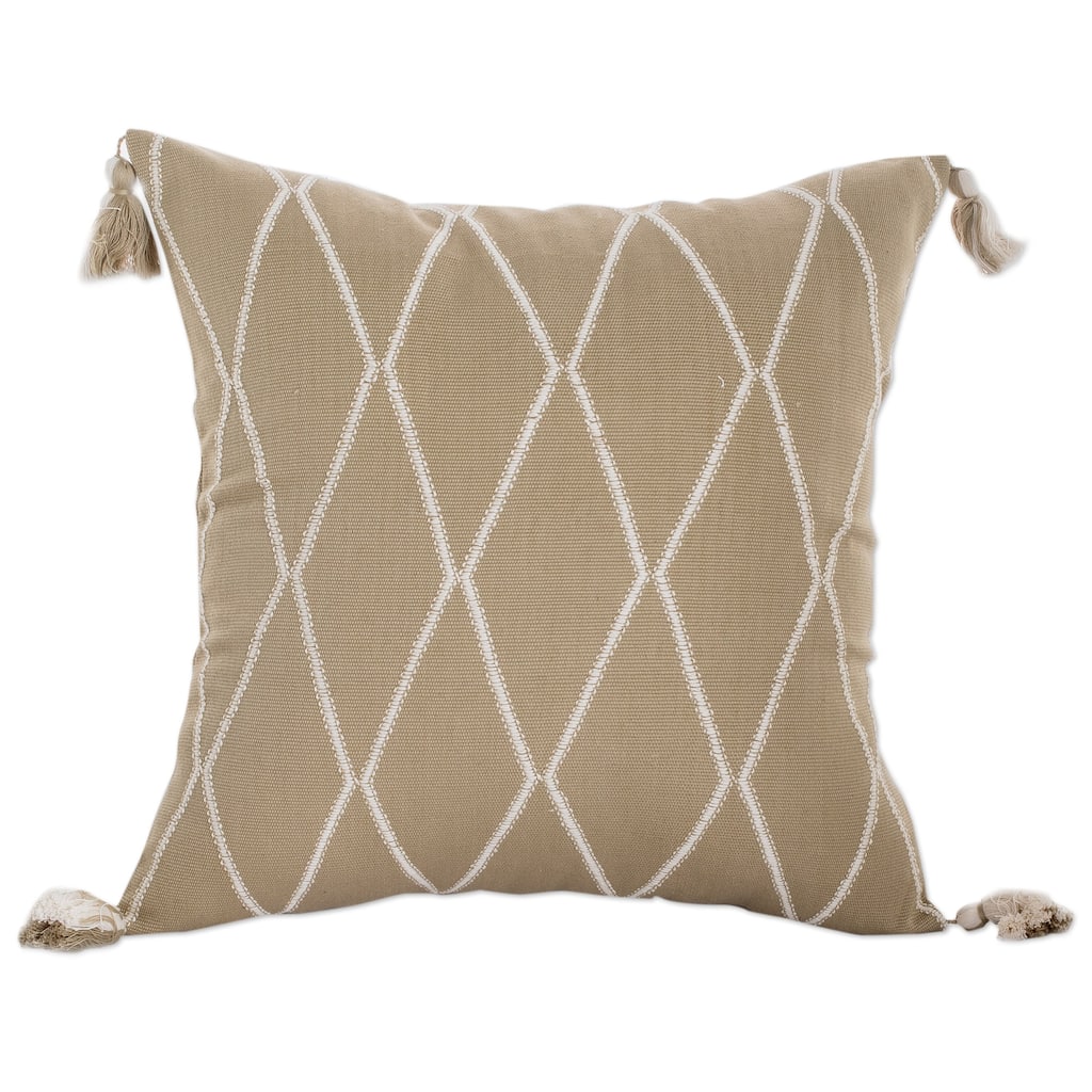 Novica Handmade Sage Of Diamonds Cotton Cushion Cover