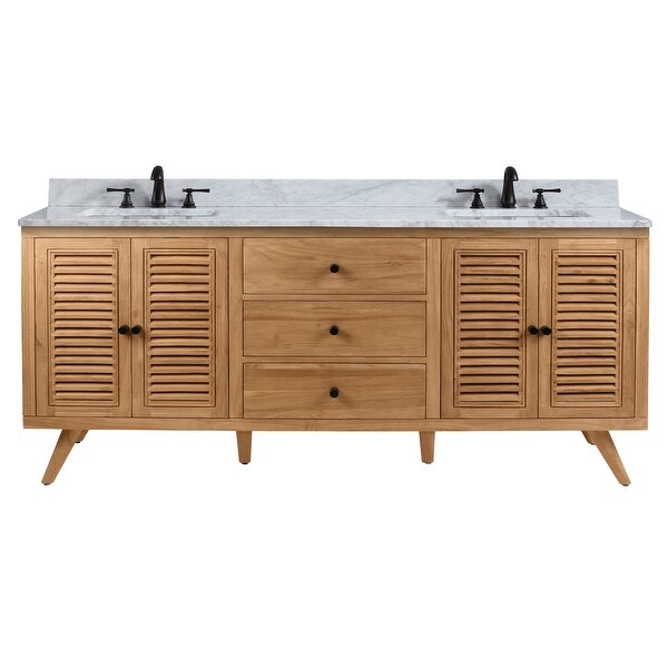Avanity HARPER-VS73 Harper 73" Free Standing Double Vanity Set with Wood Cabinet, Marble Vanity Top and Two Ceramic Undermount