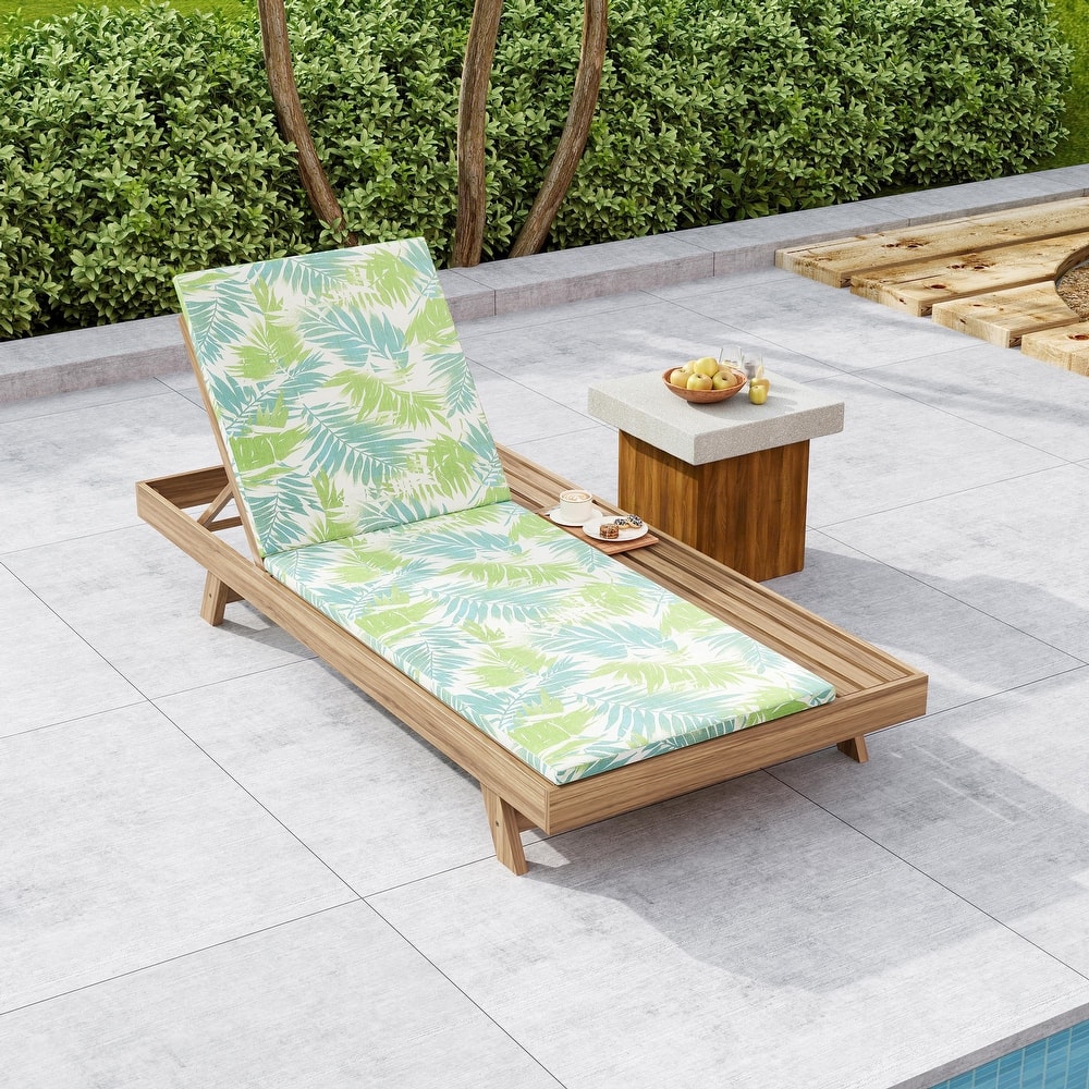 Christopher Knight Home - Maribel Modern Outdoor Acacia Wood 4-Position Adjustable Chaise Lounge with Water-Resistant Cushion