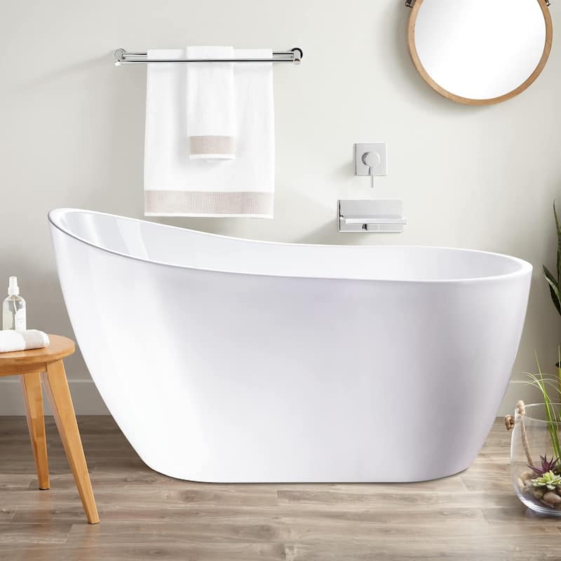 Vanity Art 54" X 28" White Acrylic Freestanding Bathtub