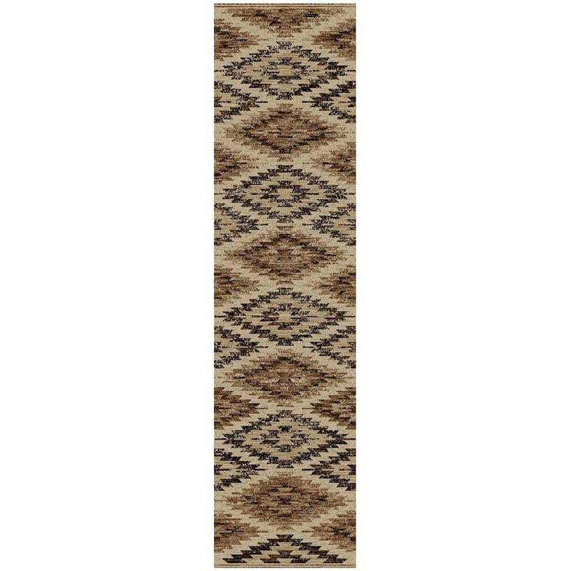 Lodge King Las Cruces Brown Area Rug - 2'3"x7'7"