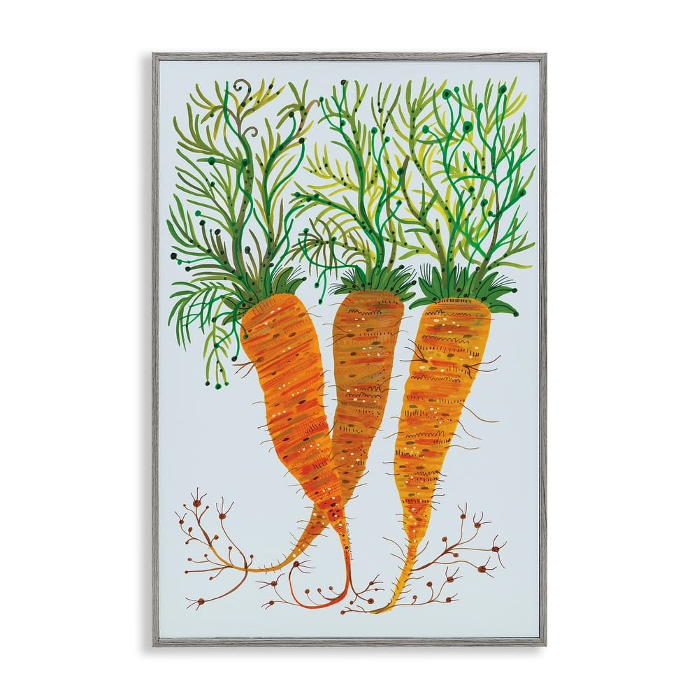 Stupell Whimsical Garden Carrots Framed Giclee Art Design By Kay Widdowson