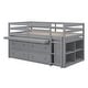 preview thumbnail 11 of 34, Twin Loft Bed with Retractable Desk, 4 Drawers & Shelves, Space-Saving - Grey