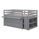 preview thumbnail 11 of 18, Twin Size Loft Bed Kids Bed with Retractable Desk and Drawers, Solid Wood with Lateral Portable Desk and Shelves