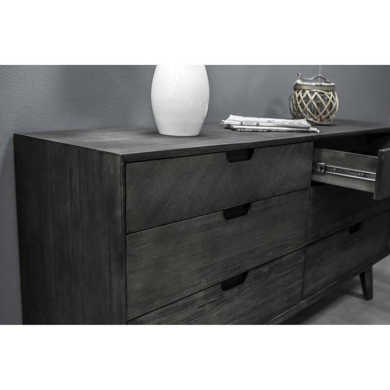 Mohave Mid-Century Modern 6 Drawer Acacia Wood Dresser