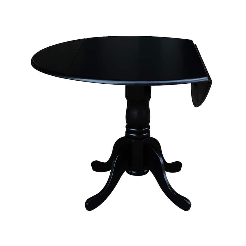 42" Drop Leaf Dining Table with 4 Ladderback Chairs - 5 Piece Set