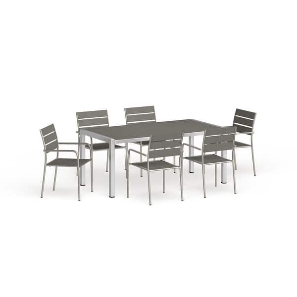 Shore 7 Piece Outdoor Patio Aluminum Dining Set On Sale Bed Bath
