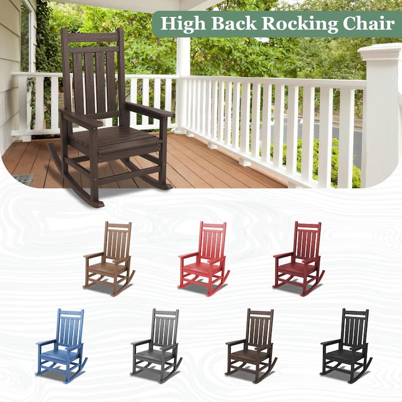 HDPE Outdoor Patio Rocking Plastic Adirondack Chair