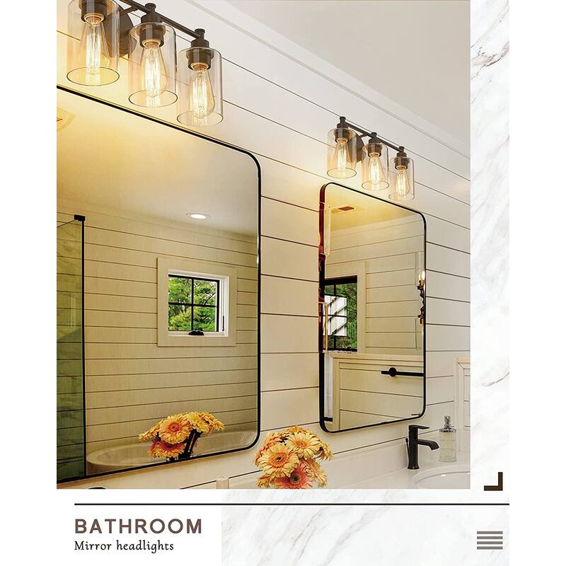 2/3/4/5-Light Bathroom Vanity Light with Clear Glass Shade