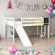 preview thumbnail 1 of 40, Modern Twin Size Wood Loft Bed With Slide,Stair and Chalkboard For Bedroom,Kids