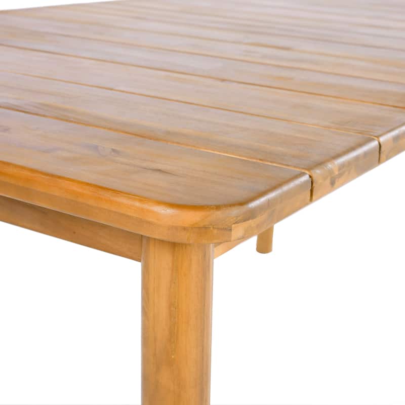 Christopher Knight Home - Country Acacia Wood 7-Piece Outdoor Dining Set with Cushions, Natural and Teak Finish Patio Table
