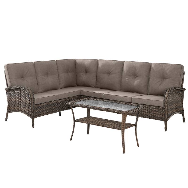 Outdoor Sectional Furniture Sofa Set with Coffee Table