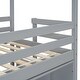 preview thumbnail 8 of 26, Twin Size Wooden House Loft Bed With Roof Frame, Under Bed Shelving Storage Unit, Guardrails, Ladder