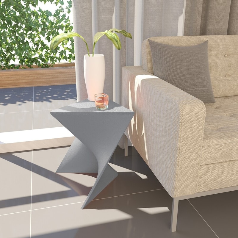 LeisureMod Randolph Modern Side Table - Grey - 15.5 x 17 x 17