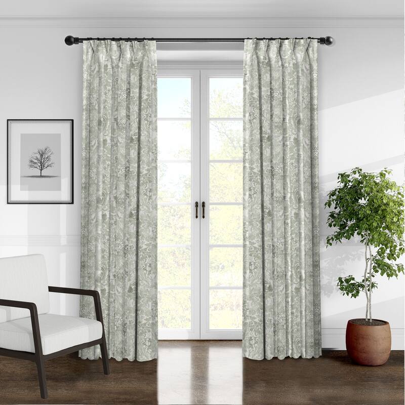 6ix Tailors Savannah Sage Pinch Pleat Double Width Drapery Panels Set of 2