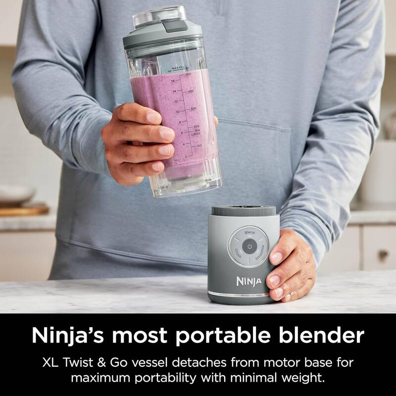 Ninja BC251SL Blast Max Cordless Blender, 22oz, Silver - Certified Refurbished