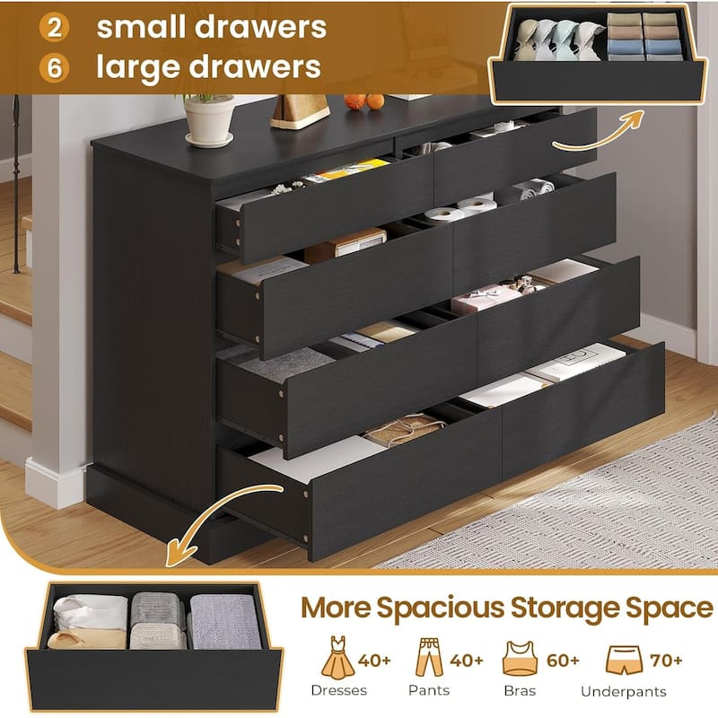 Bedroom Dresser Charging Station Storage Drawers Chest of Drawers