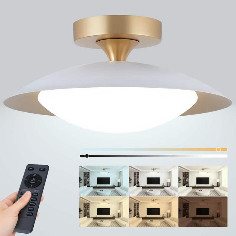 11.8'' Modern Metal 5CCT Integrated LED Semi Flush Mount Ceiling Light