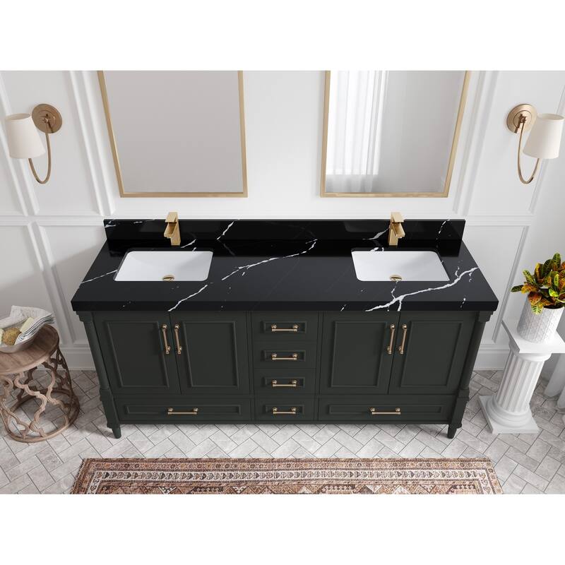 Willow Collections 72 in. W x 22 in. D Aberdeen Double Sink Bathroom Vanity with Countertops