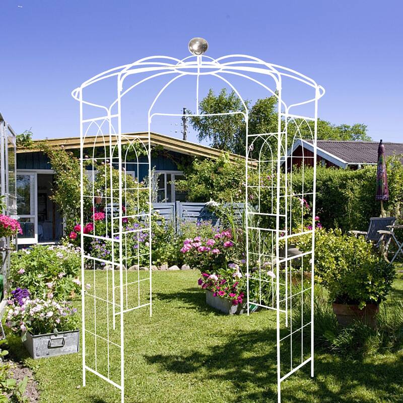 Metal Garden Arch Garden Arbor Trellis Climbing Plants Support Rose Arch Outdoor Arch Black