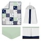 preview thumbnail 2 of 4, Sweet Jojo Designs Navy and Mint Woodsy Collection 4-piece Bumperless Crib Bedding Set