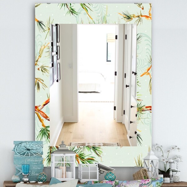 Designart 'Tropical Mood Foliage 22' Traditional Mirror - Vanity Mirror ...