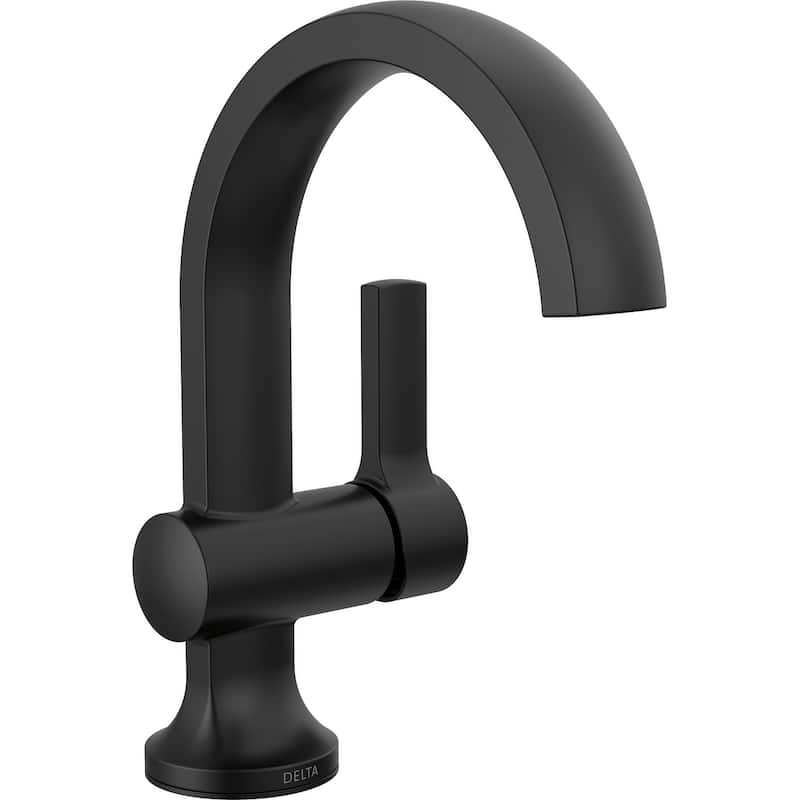 Delta 15855LF Albion 1.2 GPM Single Hole Bathroom Faucet with Push - Matte Black