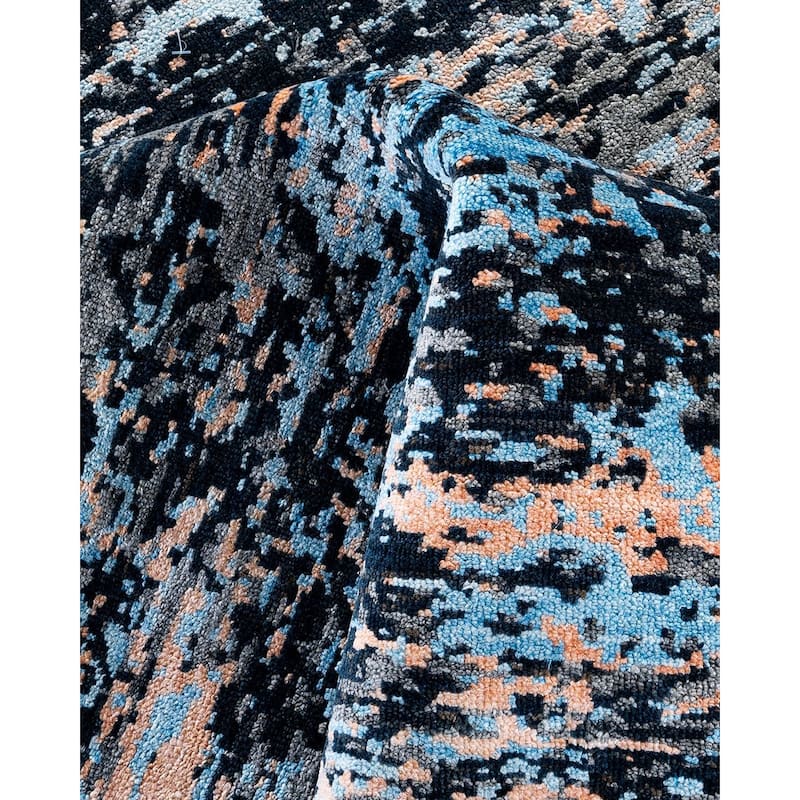 Ikat One-of-a-Kind Hand-Knotted Area Rug, Blue - 8' 2" x 10' 0"