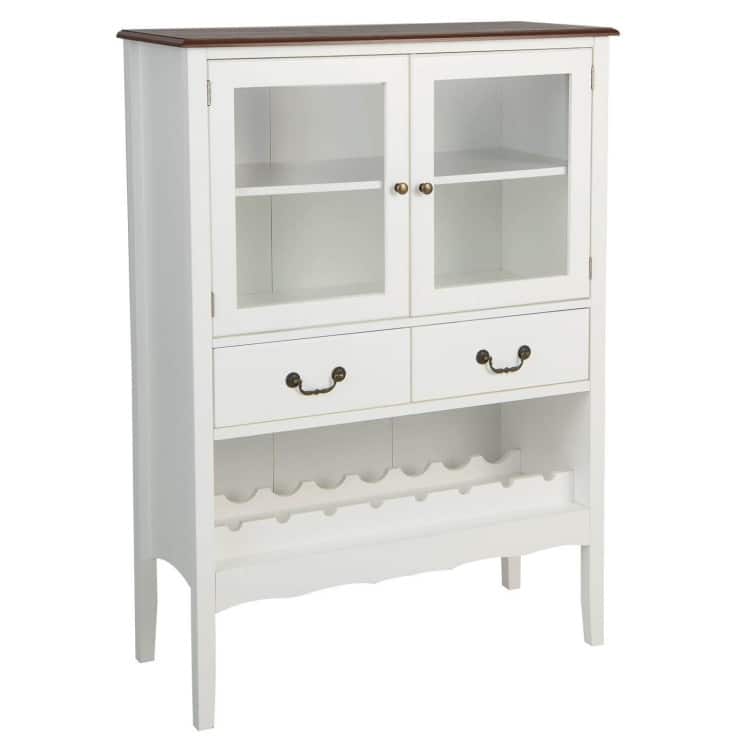 Sideboard Buffet Cabinet with 2 Tempered Glass Doors-White - 36” x 16” x 50”