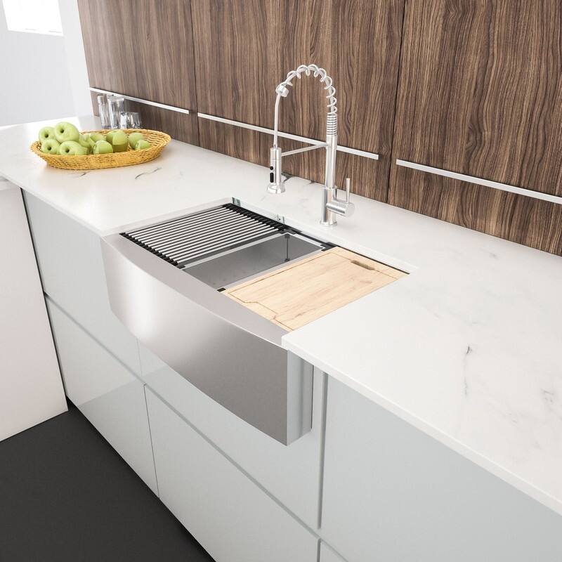 33x21 Inch Single Bowl Farmhouse Apron Front Kitchen Sink