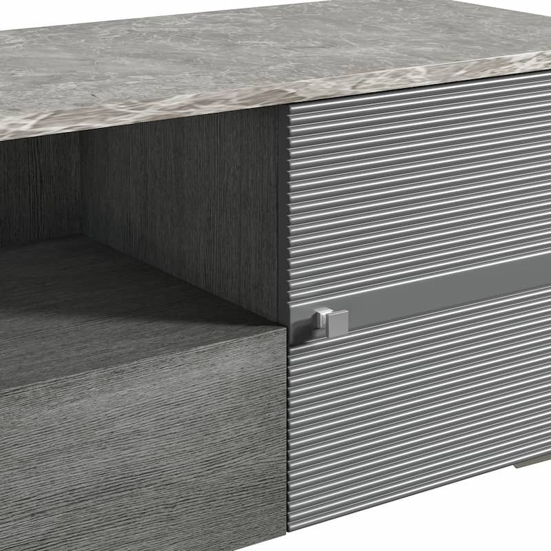 Stylish 70-Inch TV Stand with Marble-Printed Top - 70" in Width