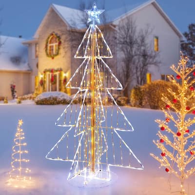 Costway 5 FT Animated Christmas Tree with 252 Warm 202 Cold LED Lights - See Details